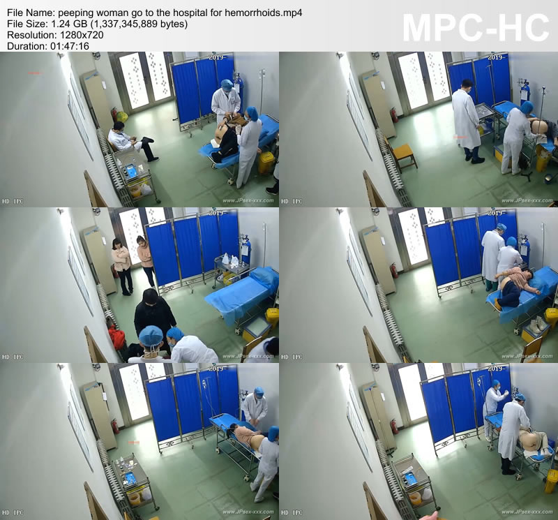 peeping woman go to the hospital for hemorrhoids
